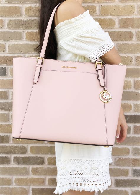 michael kors purse blush pink|Michael Kors pink canvas tote.